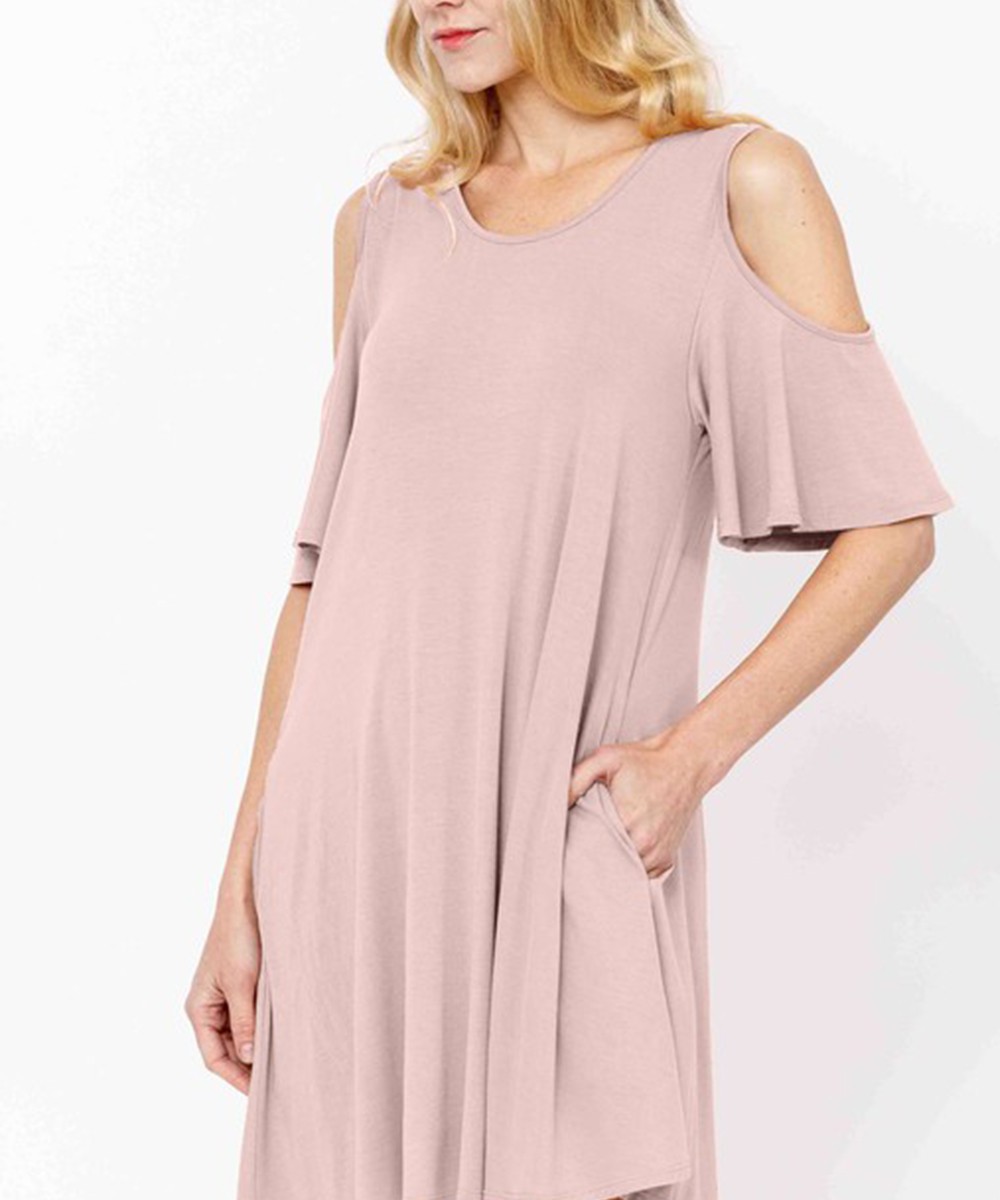 Bamboo cold shoulder dress